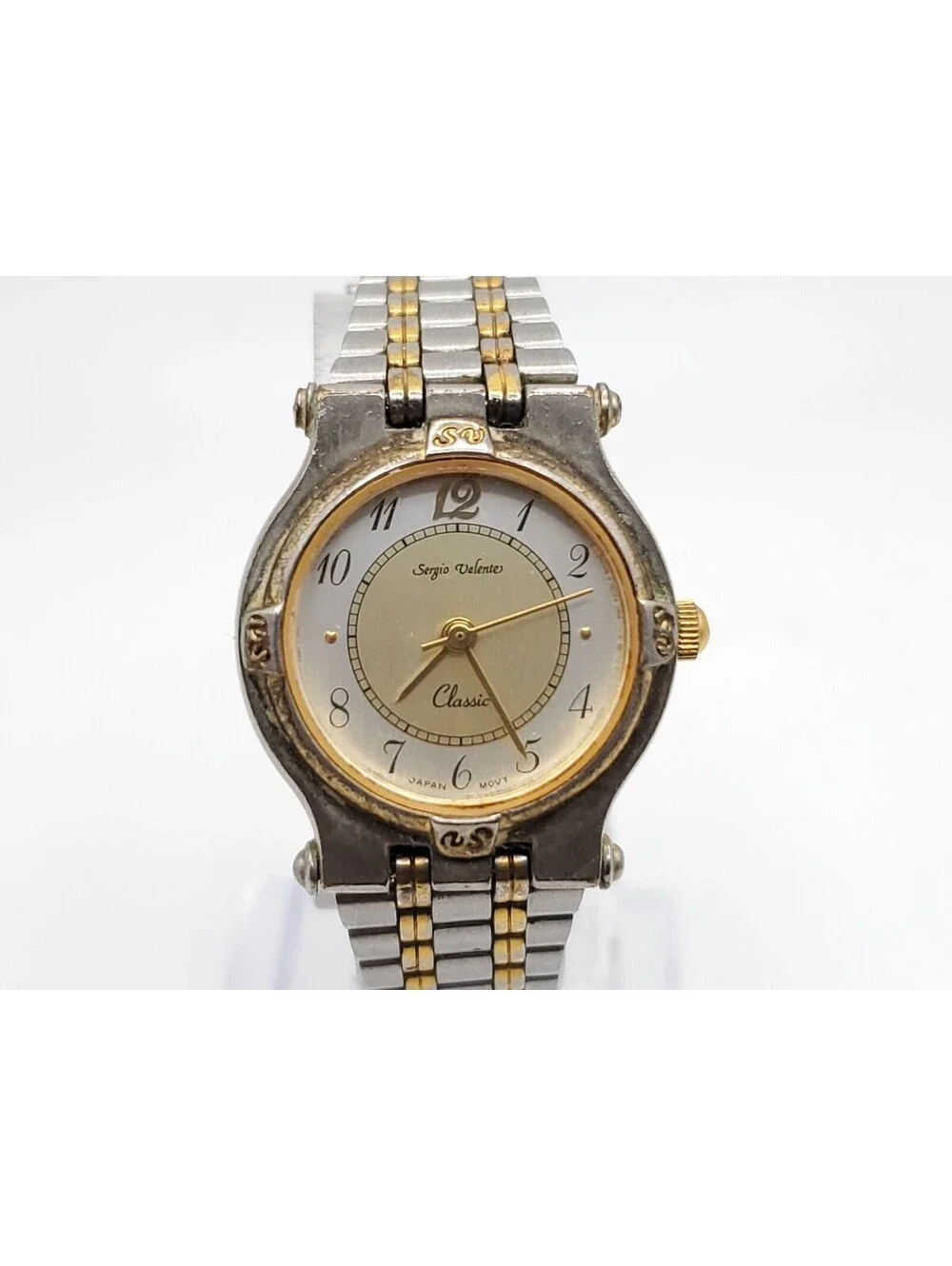 Sergio Valente Classic Quartz Watch Women New Battery Two Tone Adjustable 23mm